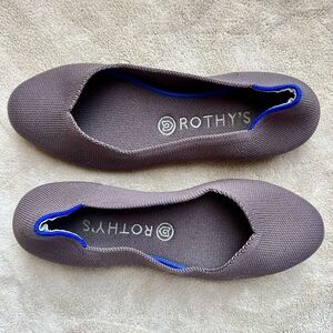 Rothy's The Flat Mink Brown Stretch Fabric Round Toe Ballet Flat Shoes Women 8.5